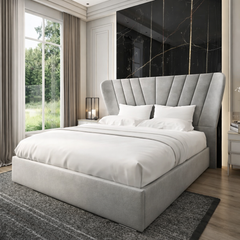 Miami Sunset Curved Wingback Bed